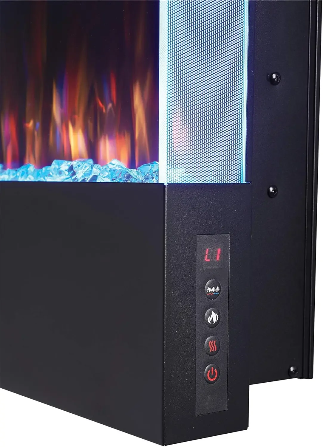 38 inch Vertical Wall Mount Electric Fireplace - Black, NEFVC38H 4