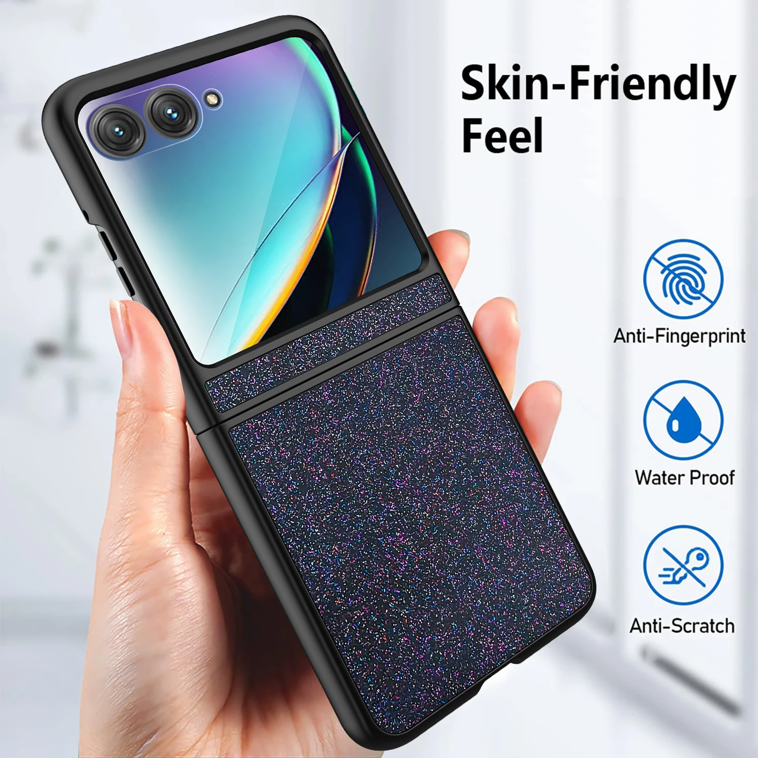 For Moto Motorola Razr 50 Luxury Thin Sparkling Matte Colorful Shock Proof Protection Phone Case Cover_voghion.com