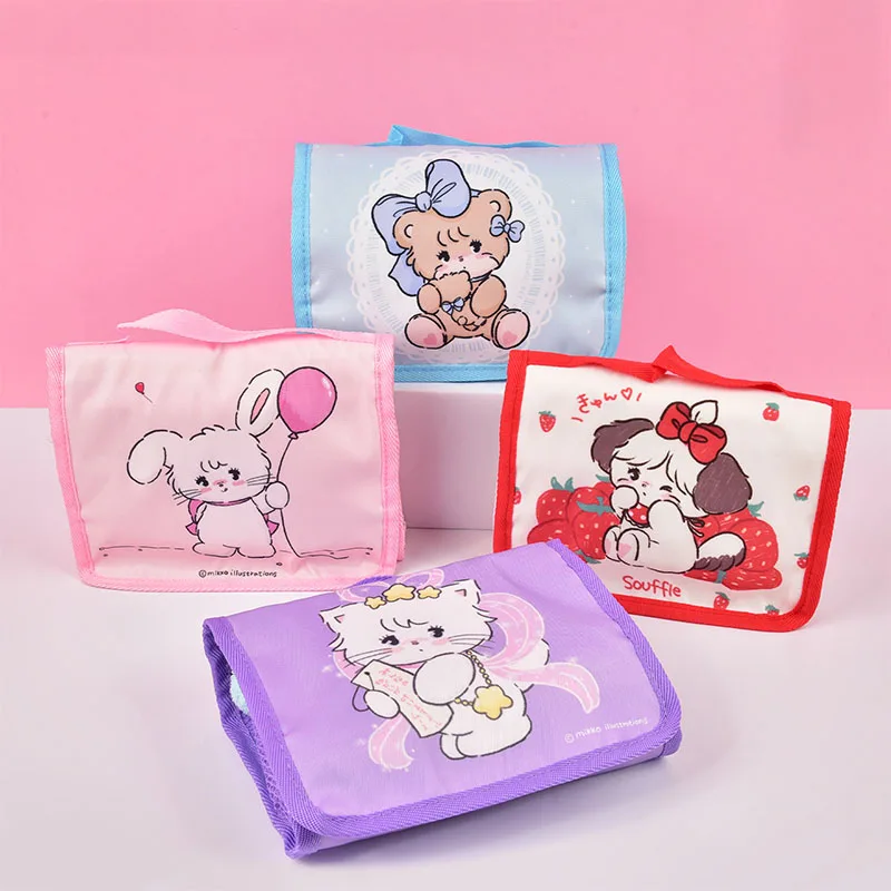 

Kawaii Cute Mikko Cosmetic Bag Foldable High Capacity Travel Portable Student Cartoon Girls Gift Birthday Gift For Girlfriend