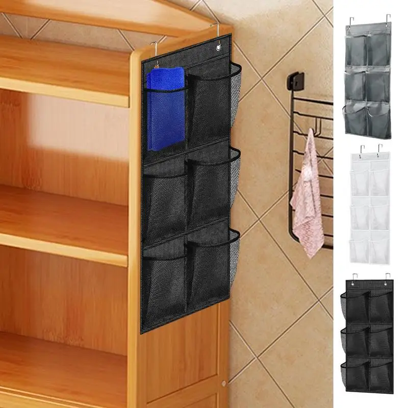 6 Grids Wall-mounted Sundries Organiser non-woven Fabric Closet Storage Mesh Bag Pocket Clear Hanging Over The Door Cloth Box 6