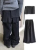KUSAHIKI Retro Street Causal Irregular Two Piece Detachable Spicy Girl Skirt Pants 2