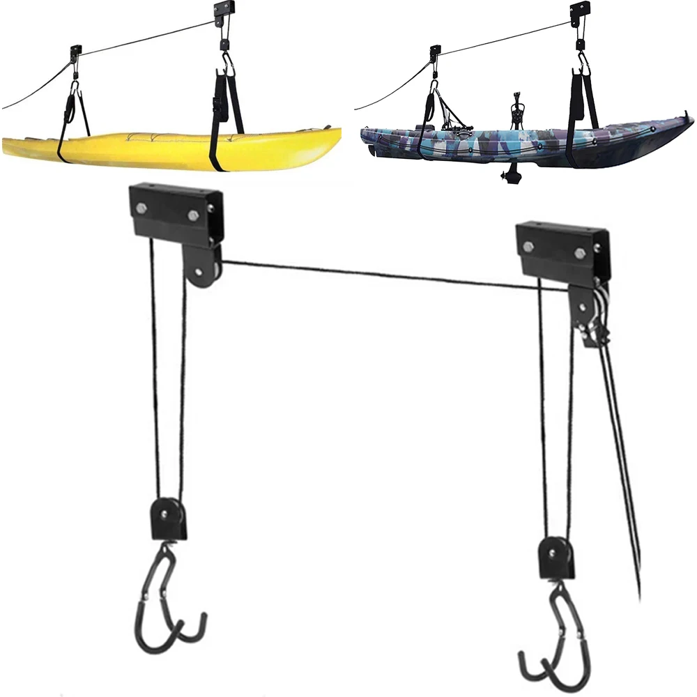 Kayak Hoist Canoe Boat Bike Lift Pulley System Garage Ceiling Storage