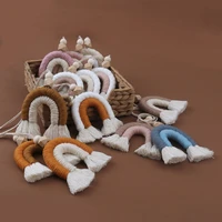 Macrame Rainbow Wall Hanging Decoration Boho Home Decor Party Supplies Baby Shower Dorm Kid Room Bead Car Ornaments 1