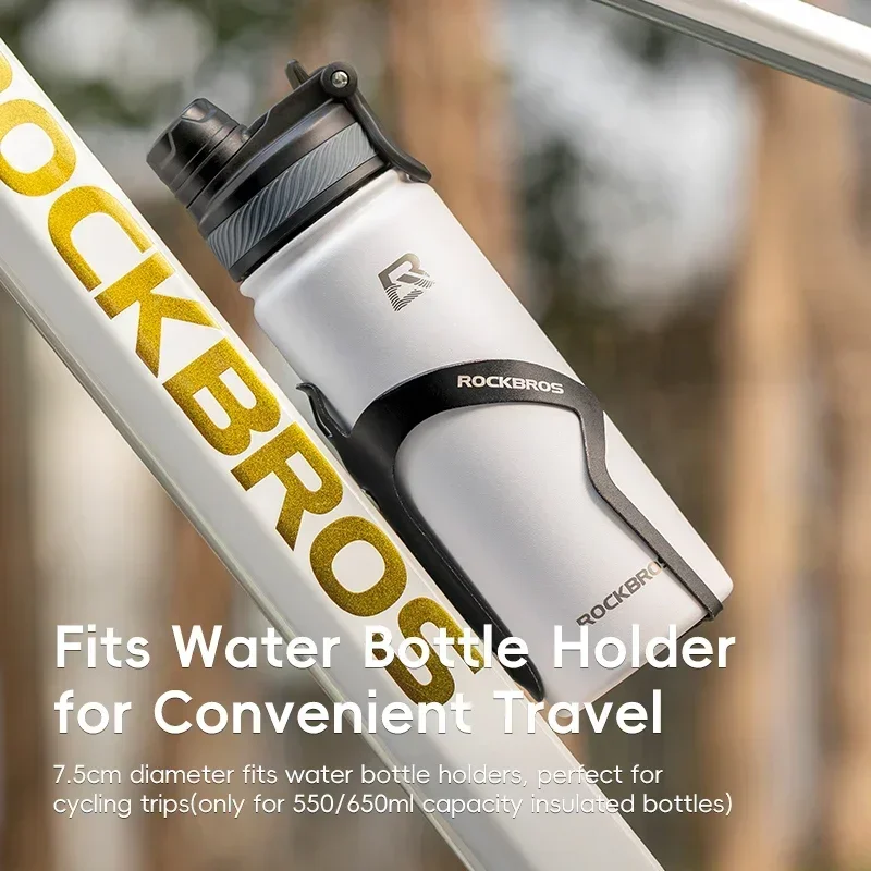 Water Bottle Bicycle Water Bottle Sports Bottle ROCKBROS 1L Thermal Water Bottle Sports Water Bottle Non Slip 304 Stainless Steel Cold And Hot Thermo Cup Cycling Hiking Equip