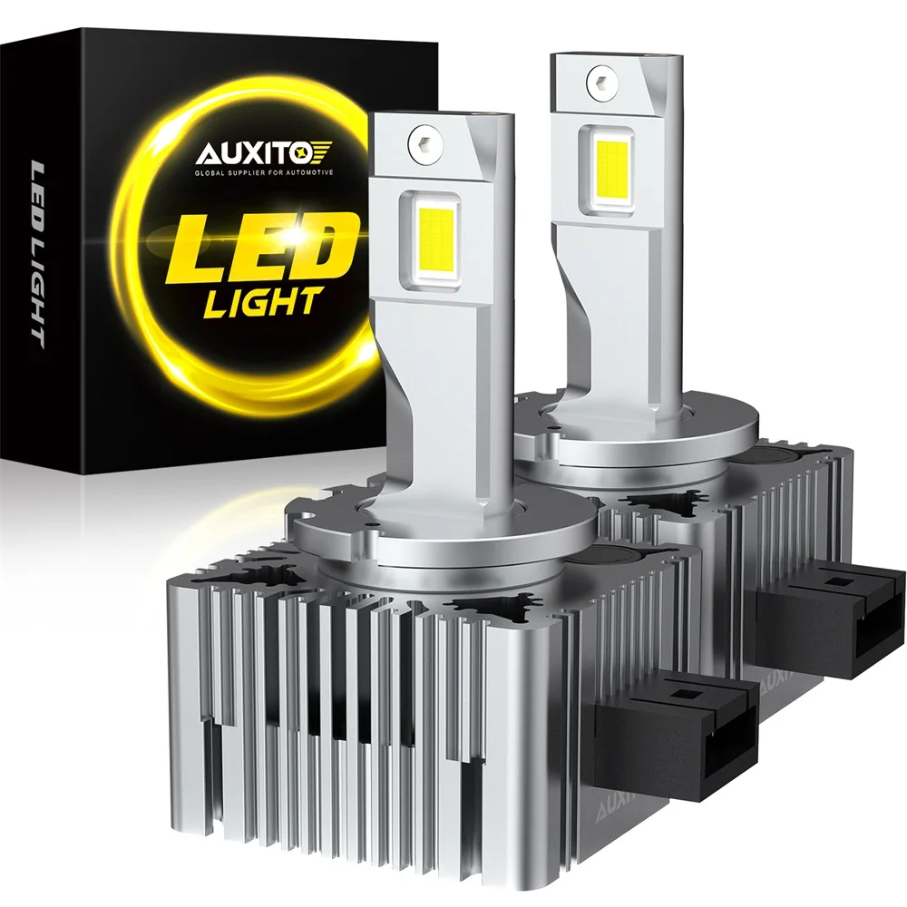 AUXITO 2 ชิ้น Turbo D1S LED ไฟหน้าหลอดไฟ D2S D4S D3S LED ไฟหน้า 6000 พันสีขาว 30000LM 120 วัตต์รถเปลี่ยนหลอดไฟ 1
