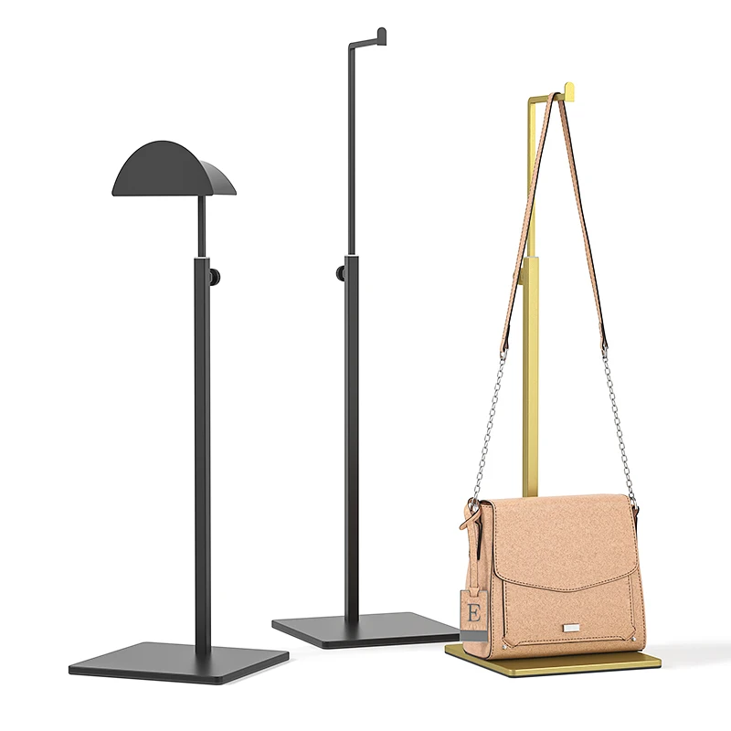 1 Pcs Adjustable Polished Gold / Silver Hanging Bag Handbag Shelf Display Stand Purses Handbag Holder Rack 6