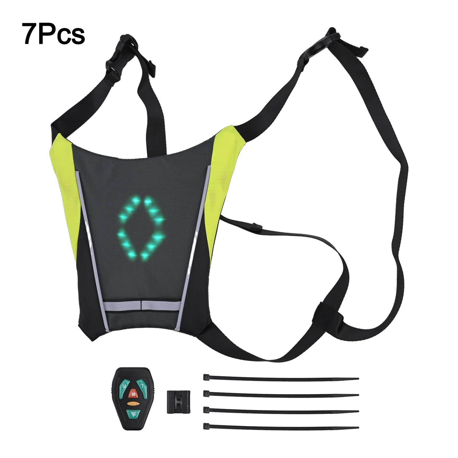 Reflective Vest Backpack Wireless Turn Signal Light 4.2V 500mAh Cycling Bag LED Signal Multi Purpose Night Running