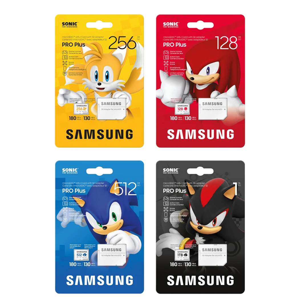 삼성 프로 플러스 소닉 마이크로 SD 카드 128GB 256GB 512GB 1TB U3 V30 A2 최대 180MB/s SDXC 4K 메모리 카드