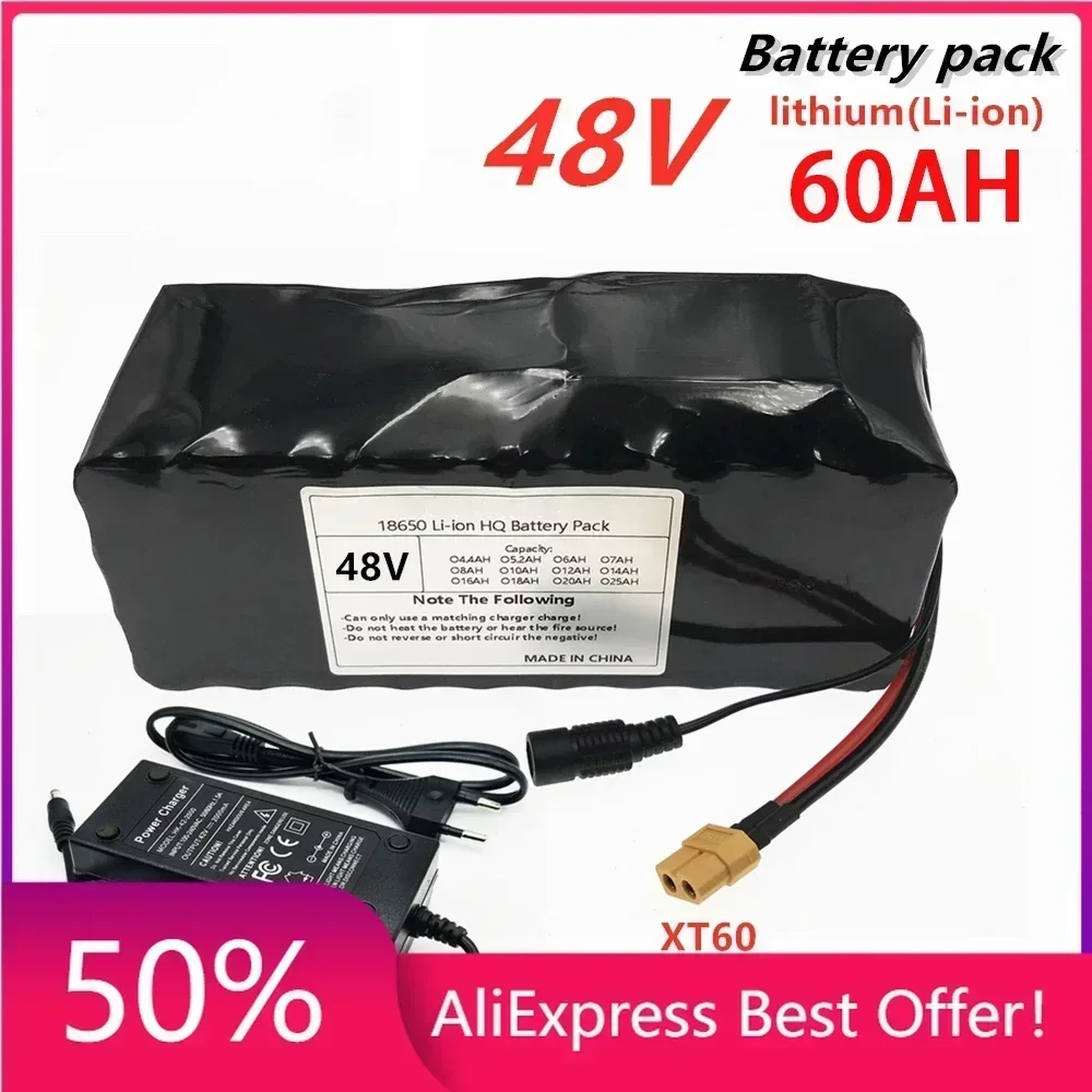 

New 100% Original 48v 20Ah 1000w 13S3P Lithium-ion Battery for 54.6v Electric Bicycle Scooter with BMS Discharge + Charger