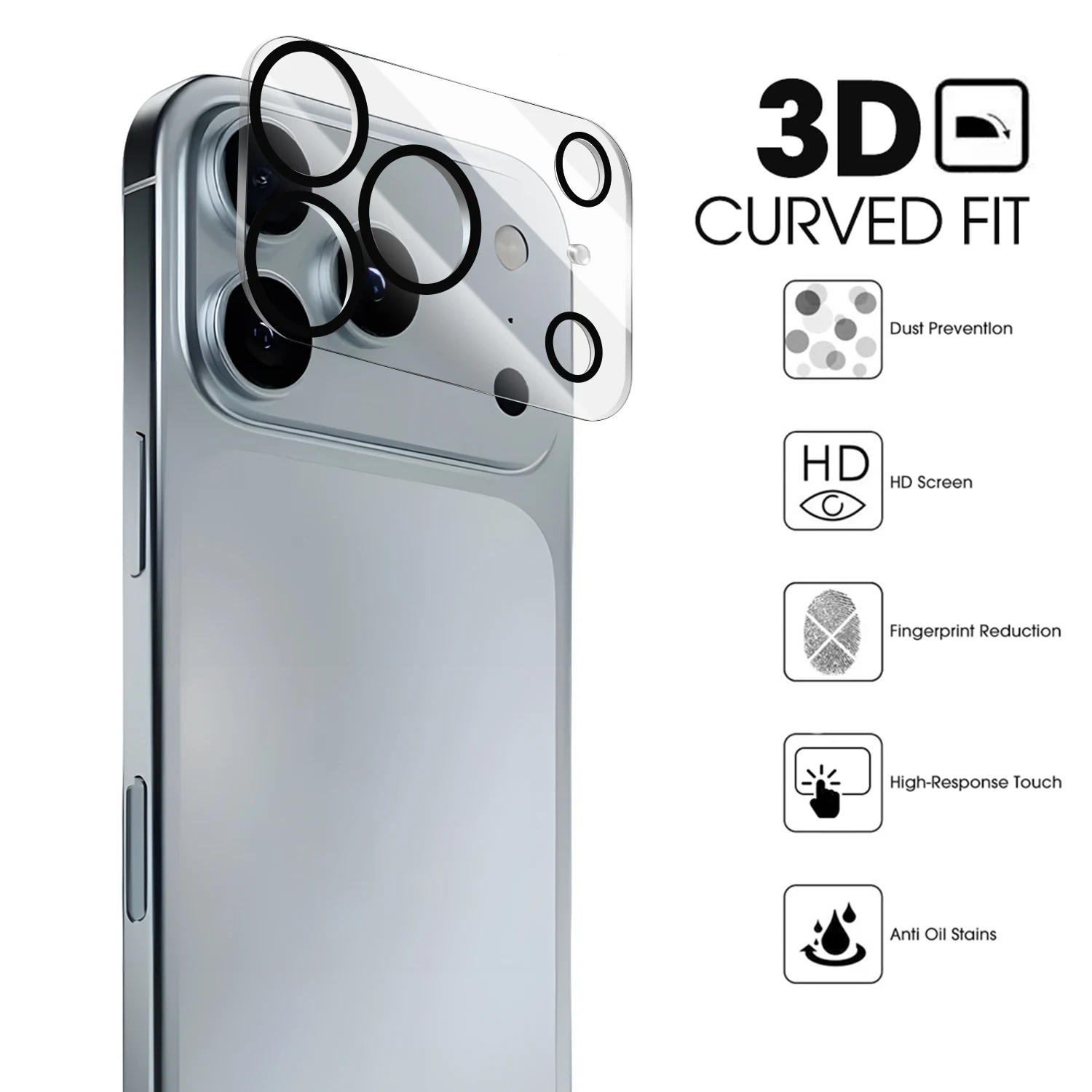 Premium HD Tempered Glass Camera Lens Protector - 1-5 Piece Set