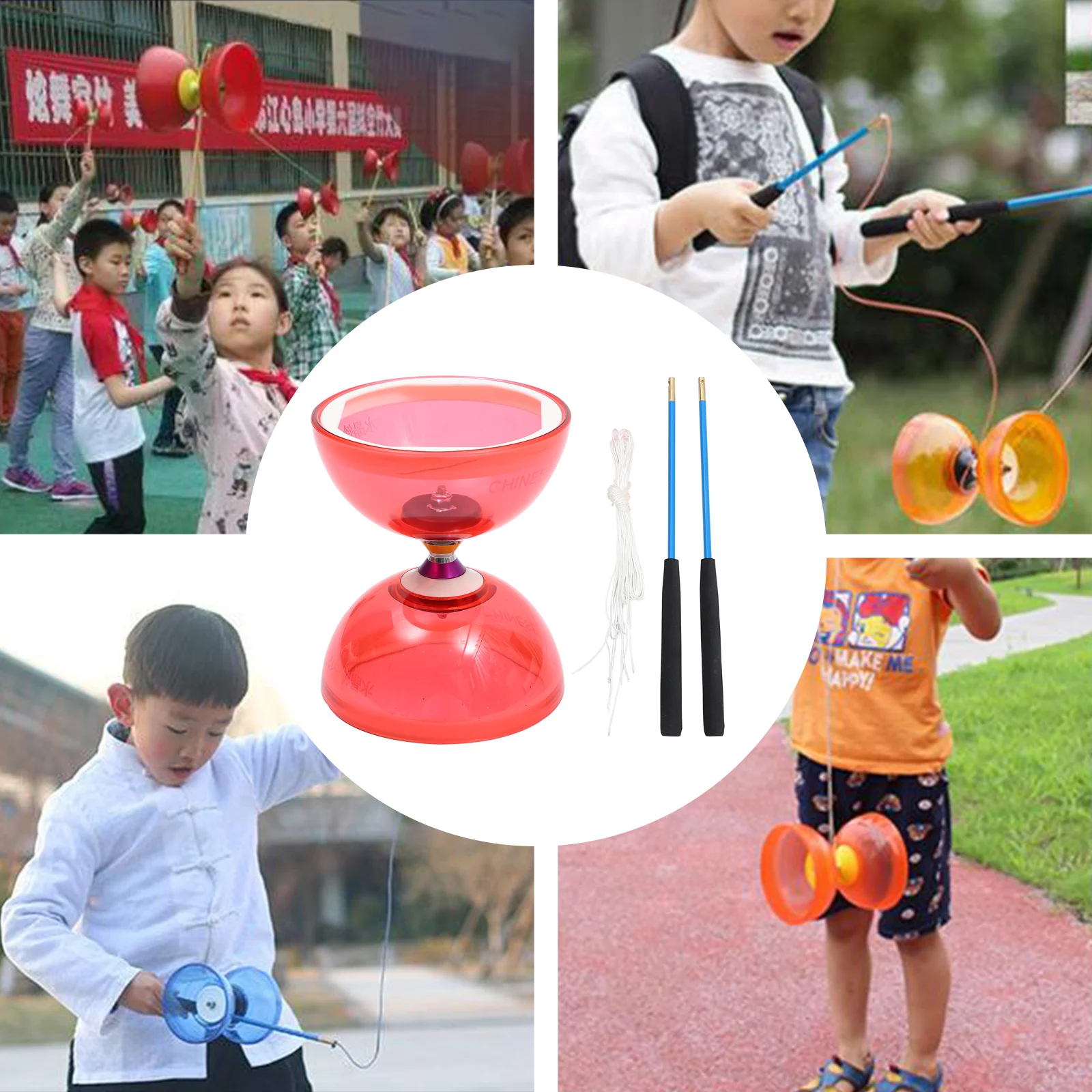 Crystal Bearing Diabolo Chinese Yo for Kids Juggling Trick Toy Outdoor Toys Flying Yo-yo Beginner