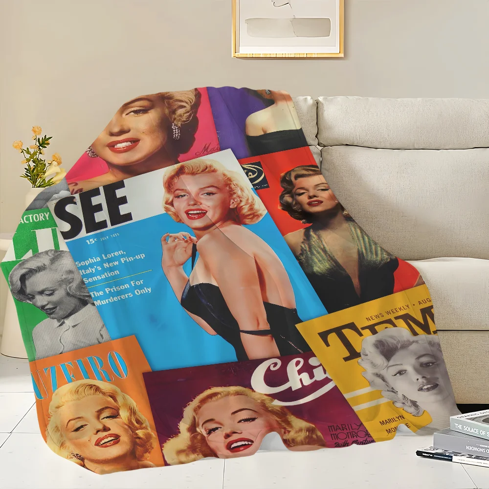 M-Marilyn M-Monroe 50s movie Blanket Skin friendly comfort warm soft plush blanket suitable sofa living room office bedroom 2