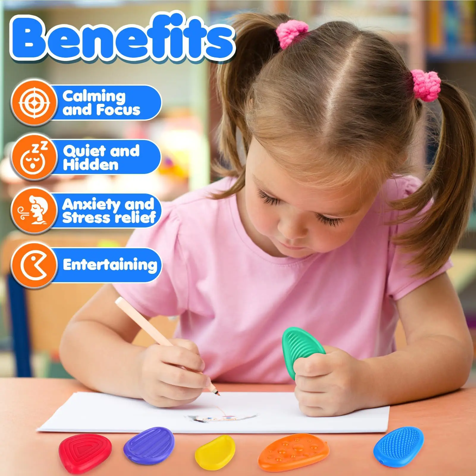 Magnetic Sensory Stress Relief Balls with Textured Silicone Shell