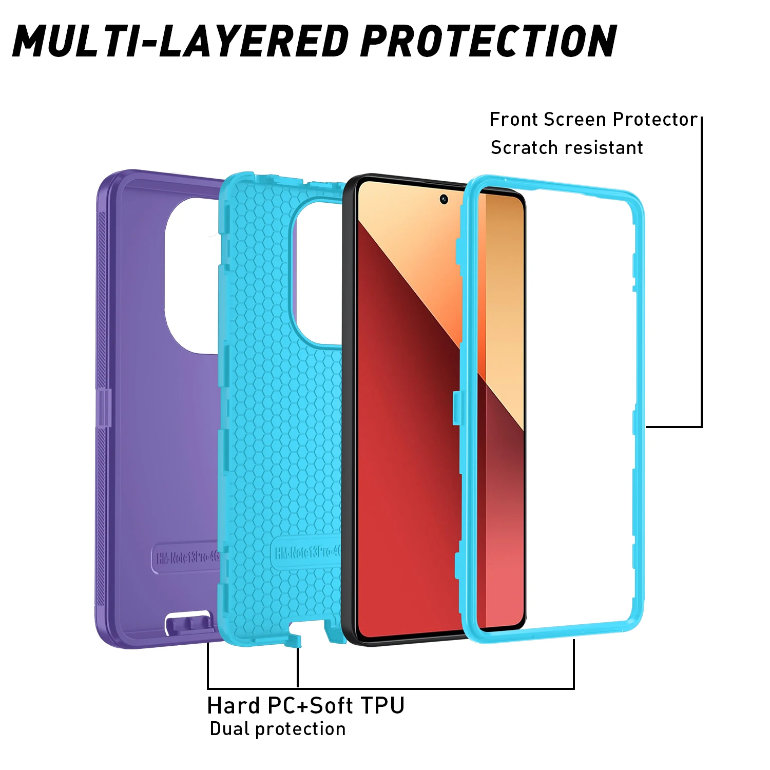 Armor Shockproof Dustproof Heavy Duty Case with Camera Protection