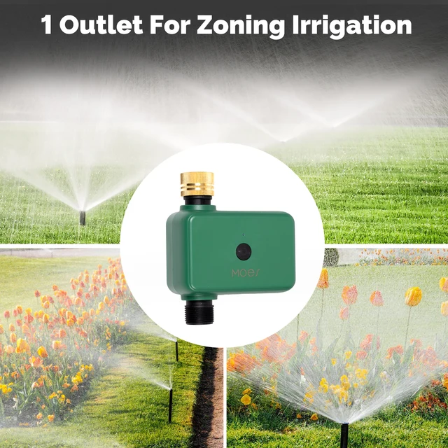 MOES Tuya Smart Bluetooth Water Timer 1-Outlet Valve Sprinkler Rain Delay Filter Washer Auto Programmable Controller App Control 6
