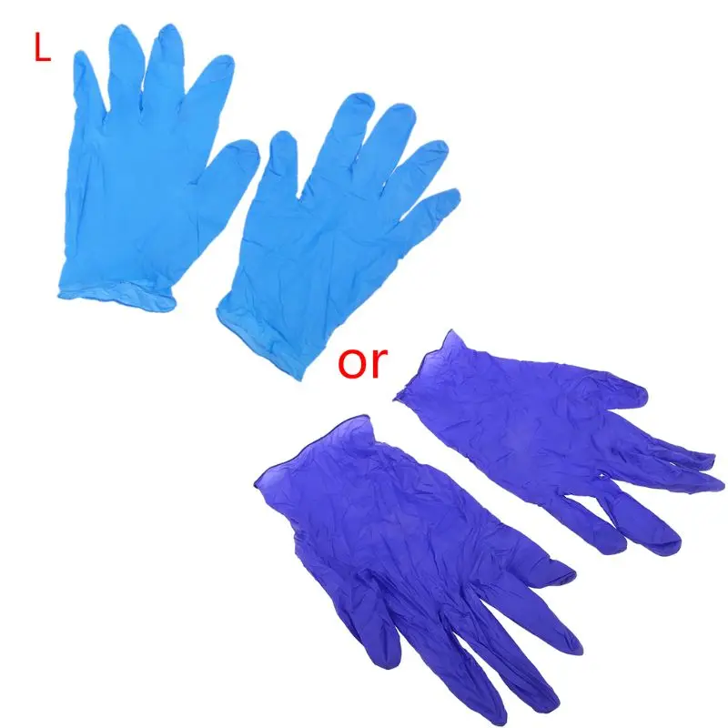 

Y1UB 100pcs Navy Blue Waterproof Disposable Washing Cleaning Nitrile Gloves Work Safety Gloves Mittens