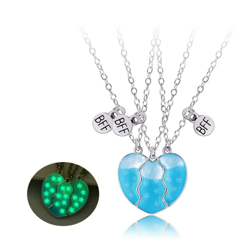 3 Teile/satz Beste Freunde Anhänger Halskette Für Frau Magnetische Einstellbare Regenbogen Gänseblümchen Liebhaber Gebrochenes Herz Kette BFF Schmuck Geschenke – Detail 20