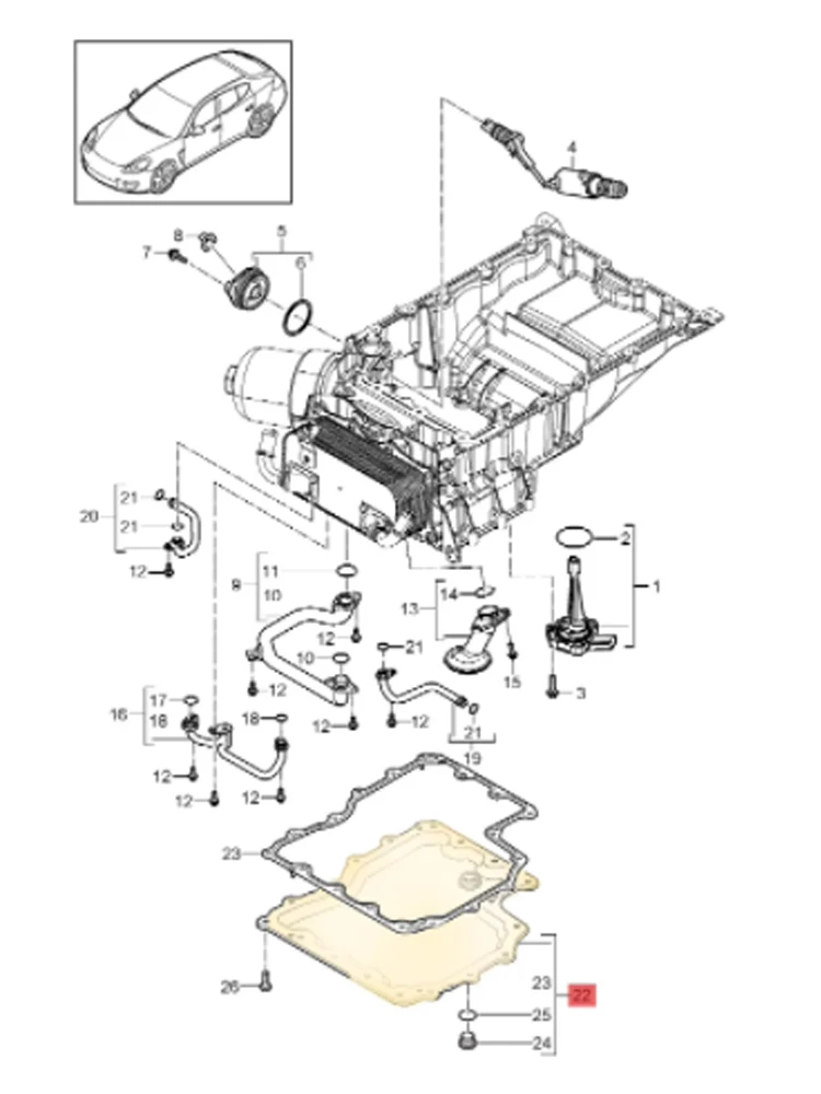 94610701523 94610701522 94610701524 Engine oil pan for Porsche Panamera 970 3.0 3.6