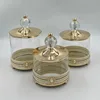 European Style Transparent Glass Candy Jar Metal Decorative Jar Luxury Scented Candle Bottle Interior Jewelry Box Art Decoration 5