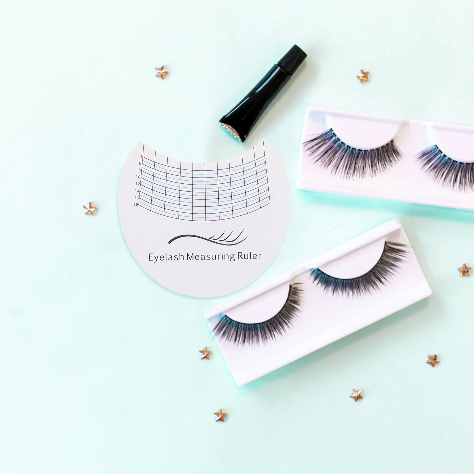 10Pcs Eyelash Measurement Card Lash Extension Measuring Tool Durable Plastic Eyelash Length Gauge Lash Ruler Makeup