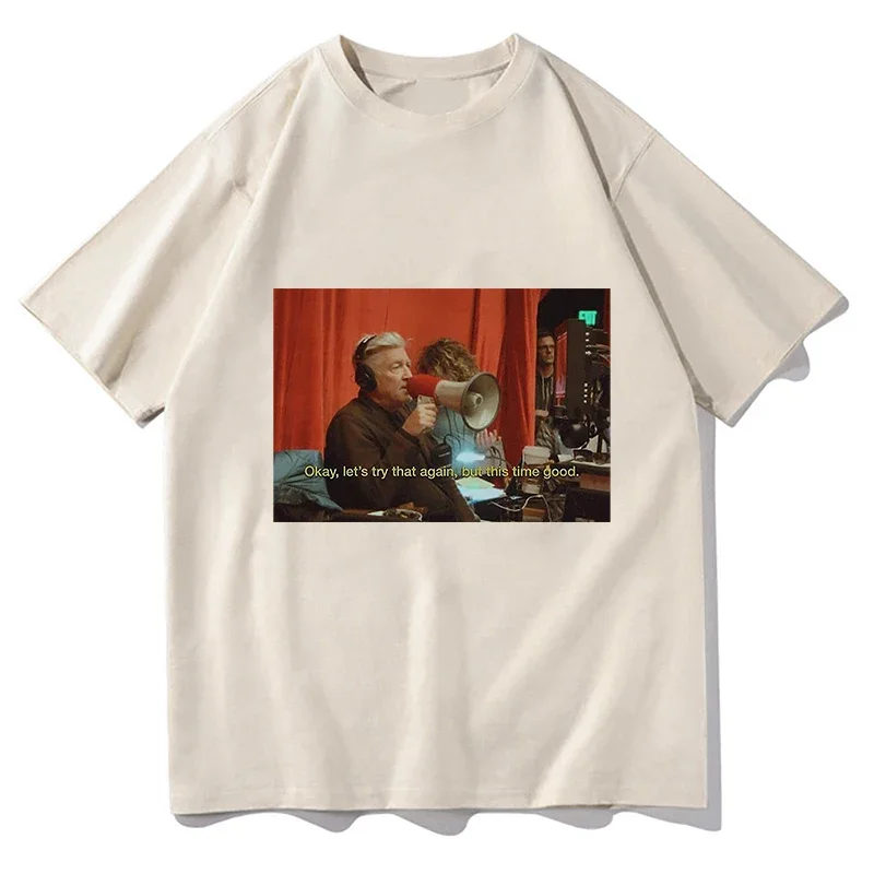 T-shirt David Lynch Manches Courtes Coton - Noir - Taille Regular - Neuf Avec étiquettes