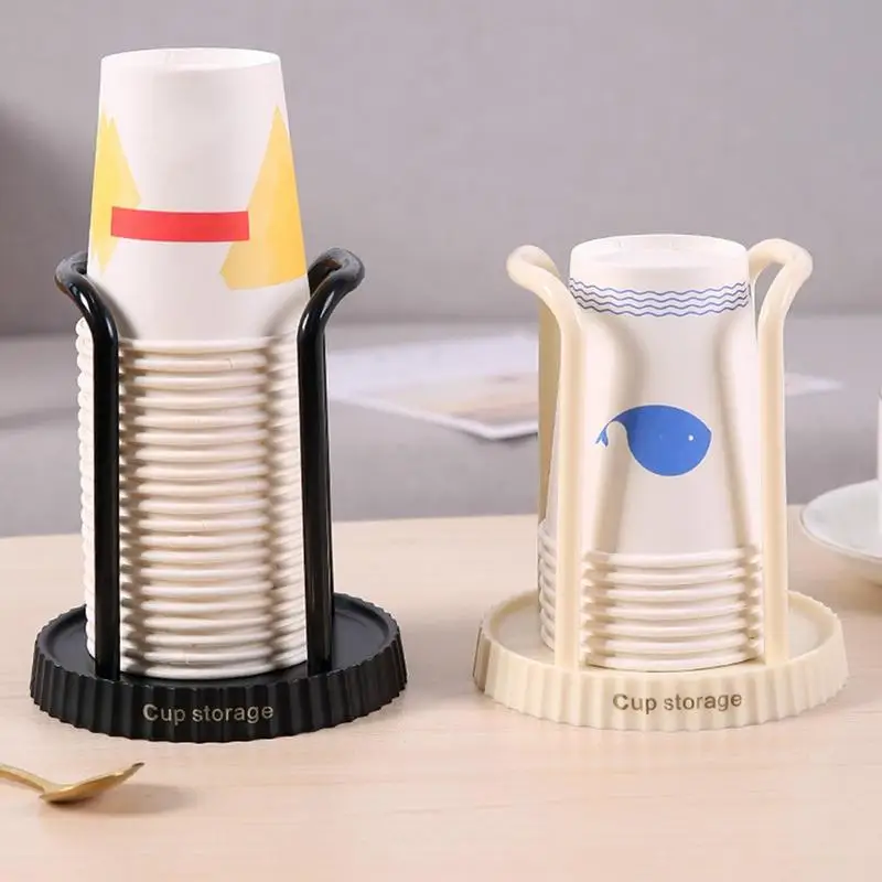Disposable Cup Storage Holder Rack Tabletop Water Tea Coffee Cups Dispenser Shelf Bathroom Mouthwash Cup Organizer cup storage holder,bathroom organizer
