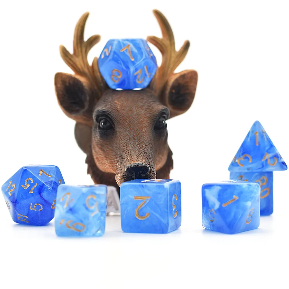 Poludie 7Pcs/Set Purple Swirl Dice Set D4~D20 DND Polyhedral Dice for Dungeons and Dragons Role Play Board Game RPG