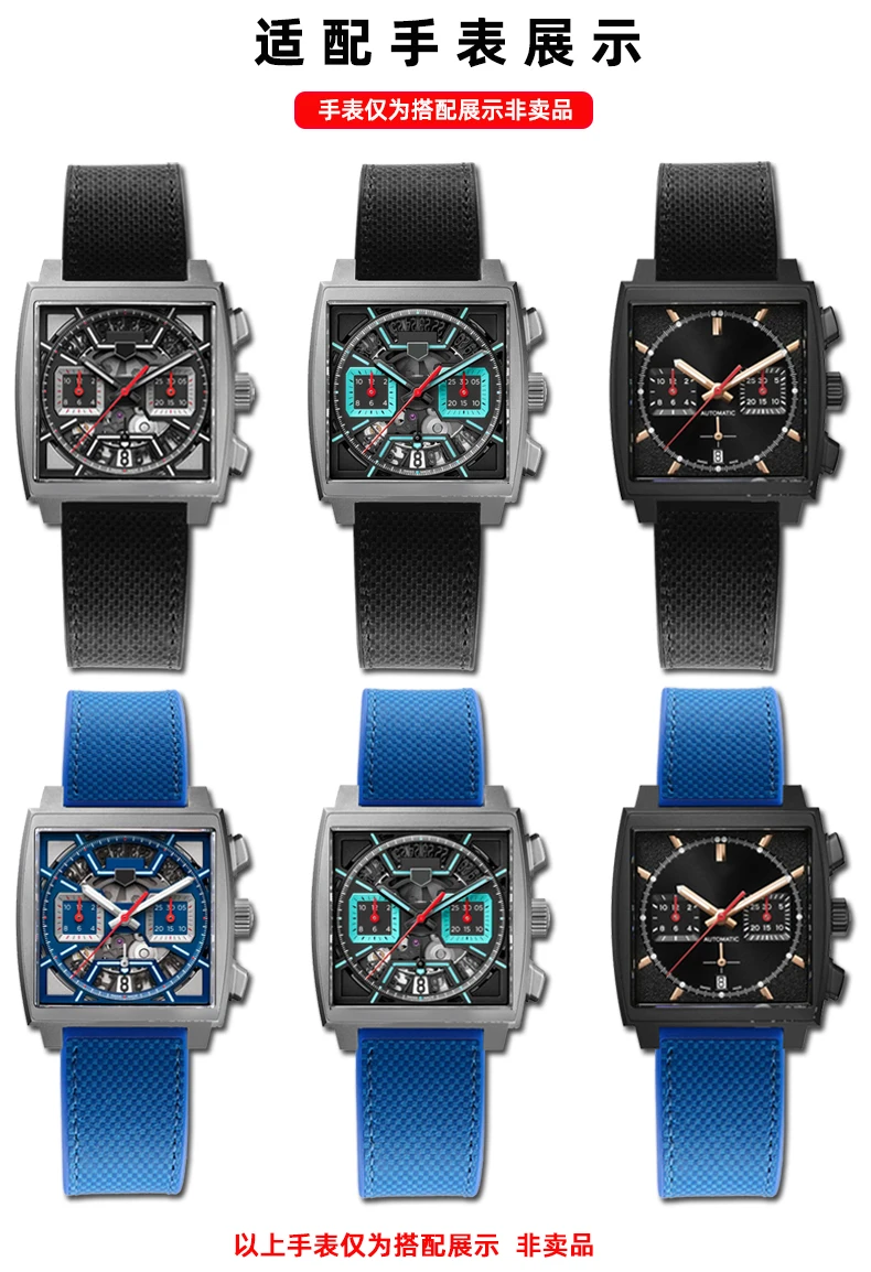 Rubber Silicone Watch Band 22mm for TAG Strap Heuer Monaco Speed Series CBL2184 CBL2183 Sports Waterproof Bracelet Watchband