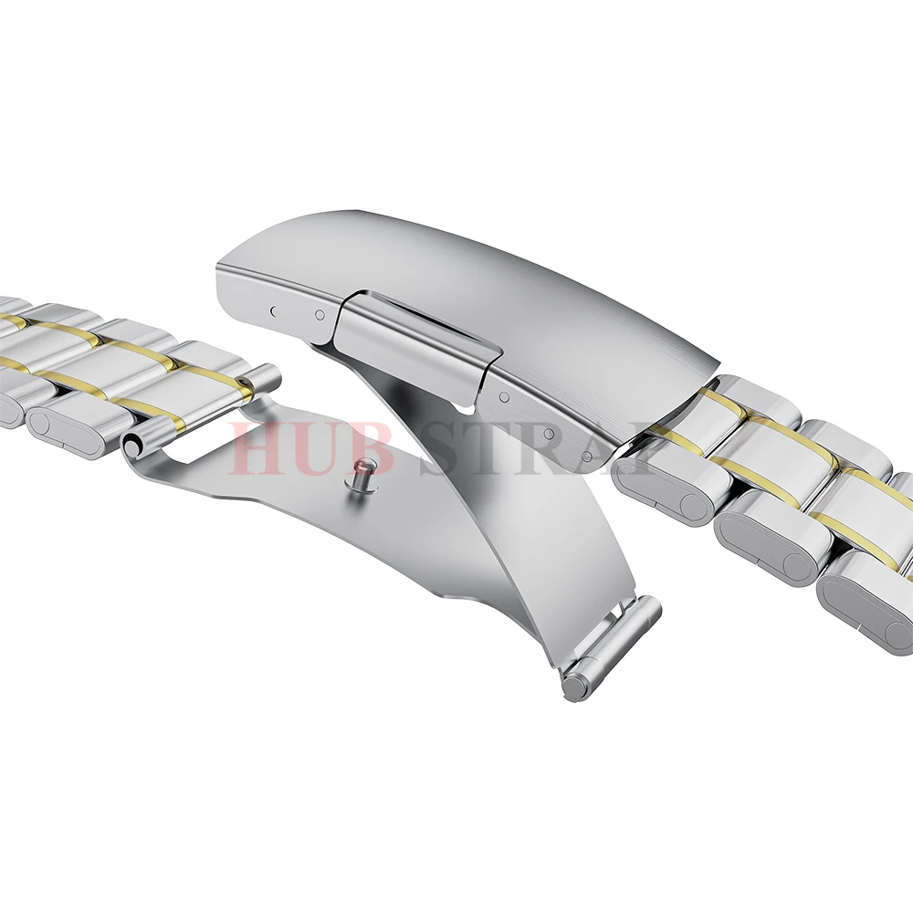 High-Quality Solid Stainless Steel Curved End Watch Strap with Tool