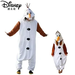 Disney Cosplay Costume Frozen Olaf Snowman Pajamas Anime Adult Children Jumpsuit Party Dress Fleece Cartoon Sleepwear Gifts Toys