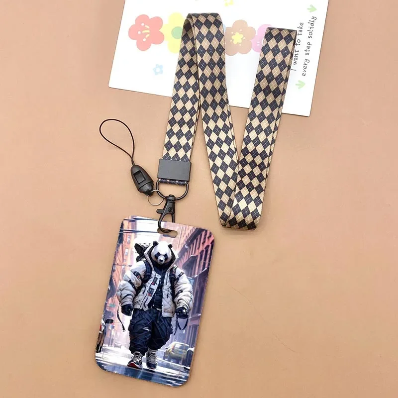 Versatile Animal Print Lanyard with ID Badge Holder & Charm