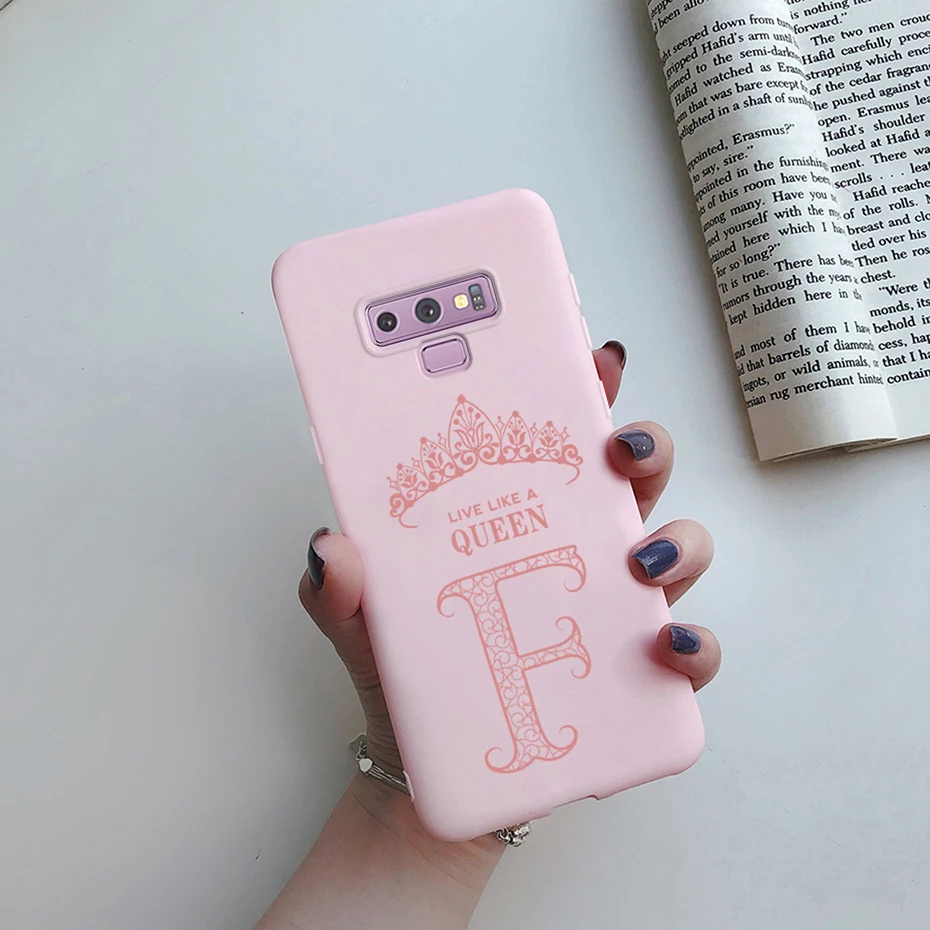 Elegant Crown Letters Shockproof Protective Phone Case - Stylish Silicone Bumper Back Cover for Samsung Galaxy Note 9