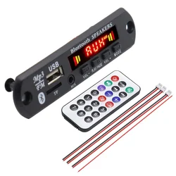 Bluetooth 5.0 Audio Receiver Module with FM Radio, USB, TF, and AUX Support (Black)