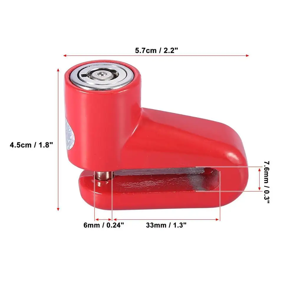 Motorcycle Disc Brake Lock 1 Set Motorcycle Disc Brake Lock with Red Rope Kit Aluminum Alloy Mountain Road Bike Anti-theft Lock