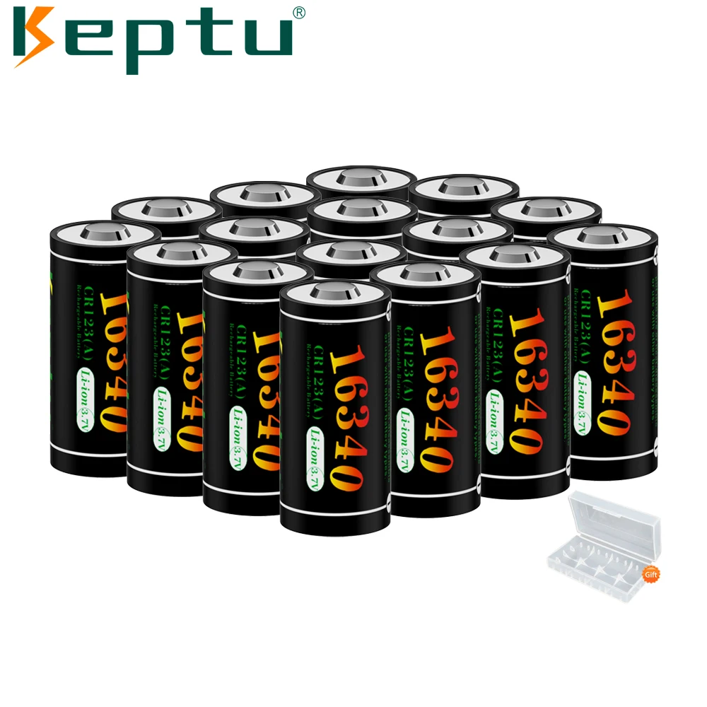 Keptu Cr123A 3.7V 16340 Batteria Ricaricabile Agli Ioni Di Litio 700Mah Per Fotocamera Arlo Hd E Reolink Argus 3.7V Cr123A Ricaricabile