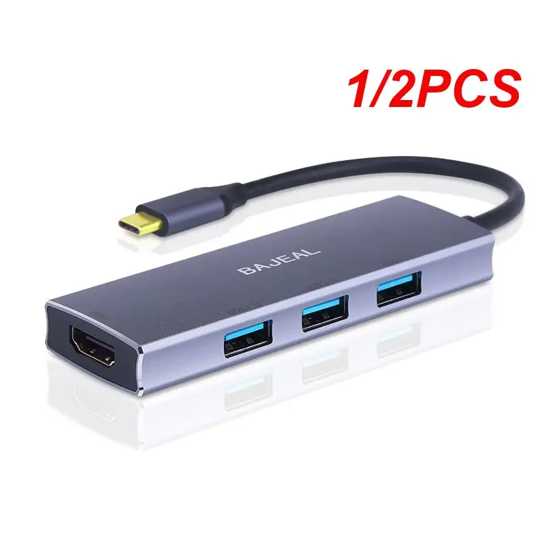 

1/2PCS Usb C Hub Compatible Type-c To Computer Accessories Multi Splitter Adapter 4-in-1 For Macbook Air M1 M2 Usb 3.0 Hub