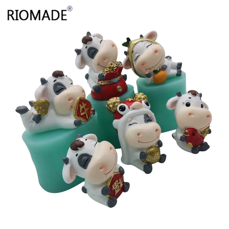 Nette Kalb Silikon Form Baby Kuh Dekorieren Werkzeuge DIY Handgemachte Kerze Harz Ton Handwerk Modell Gips Ornamente Haushalts Artikel – Detail 2