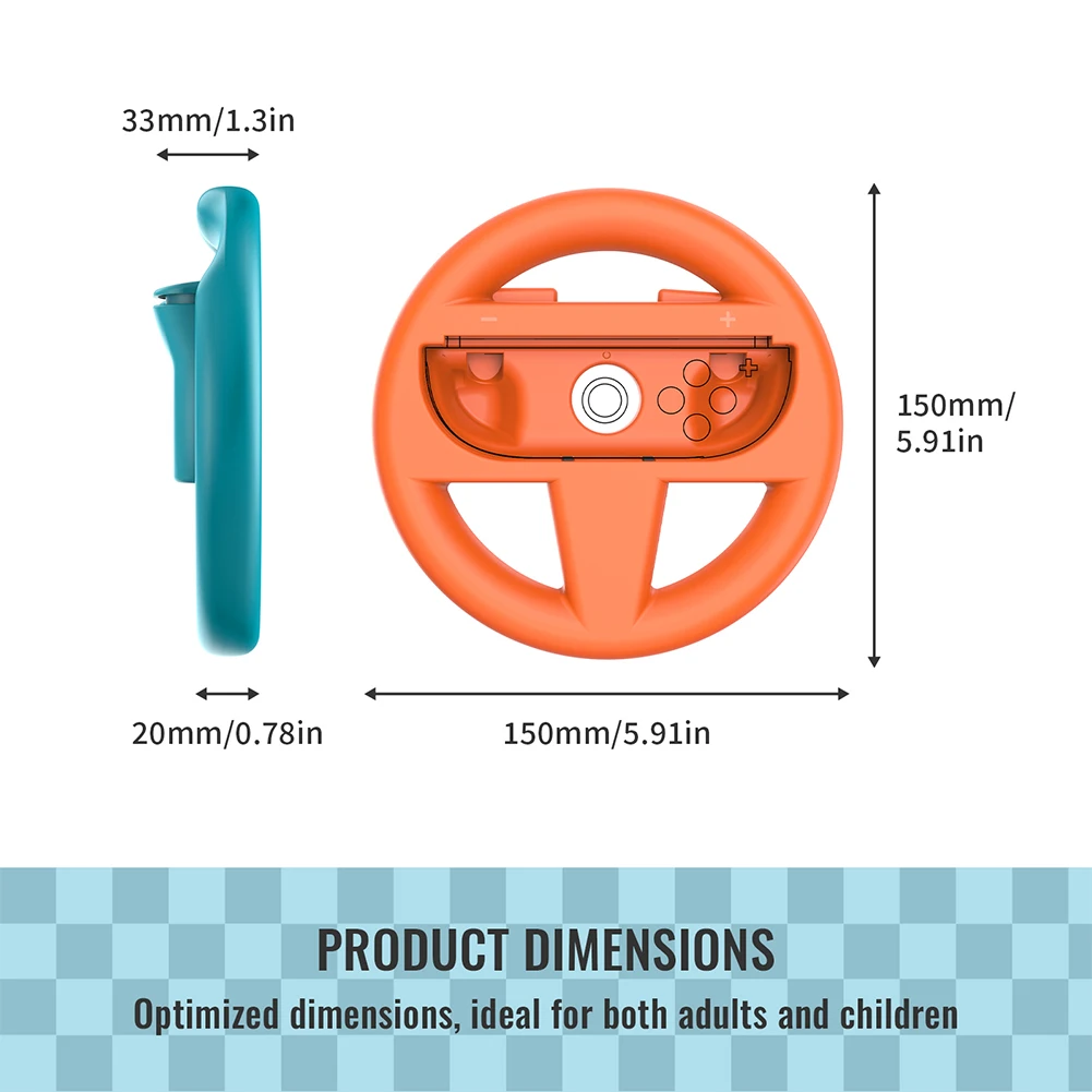 2PCS Racing Steering Wheels For Switch 2 Joy Con Controllers Left Right Handle Holder Grip Wheel For Nintendo Gaming Accessories