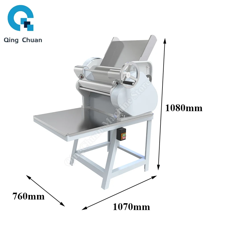 Dough Sheet Press Machine Stainless Steel Vertical Electric 3800W Commercial Dough Roller Kneading Pasta Maker
