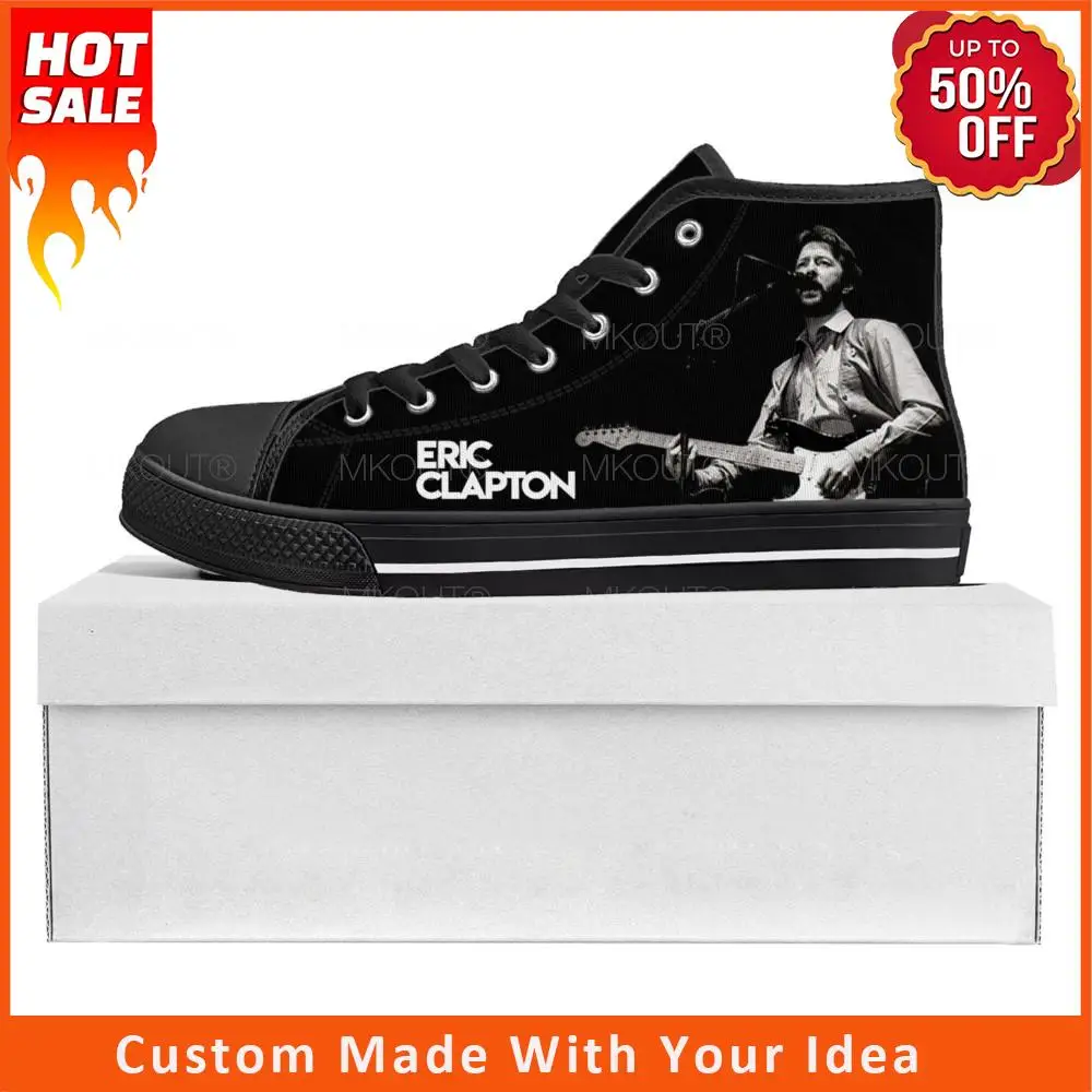 

Эрик Клэптон Рок музыкант гитара высокие высококачественные кроссовки Мужские Женские подростковые холщовые кроссовки пара обуви под заказ