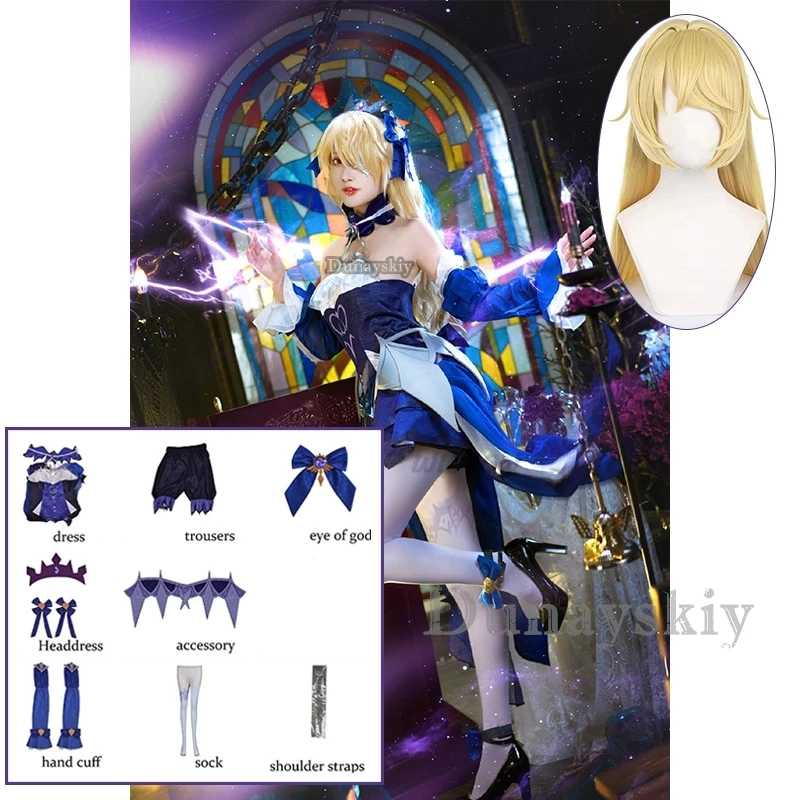 

Anime Game Genshin Impact Fischl Cosplay Costumes lolita Halloween Costume for Women Carnival Party Sexy Uniform Wig Clothing