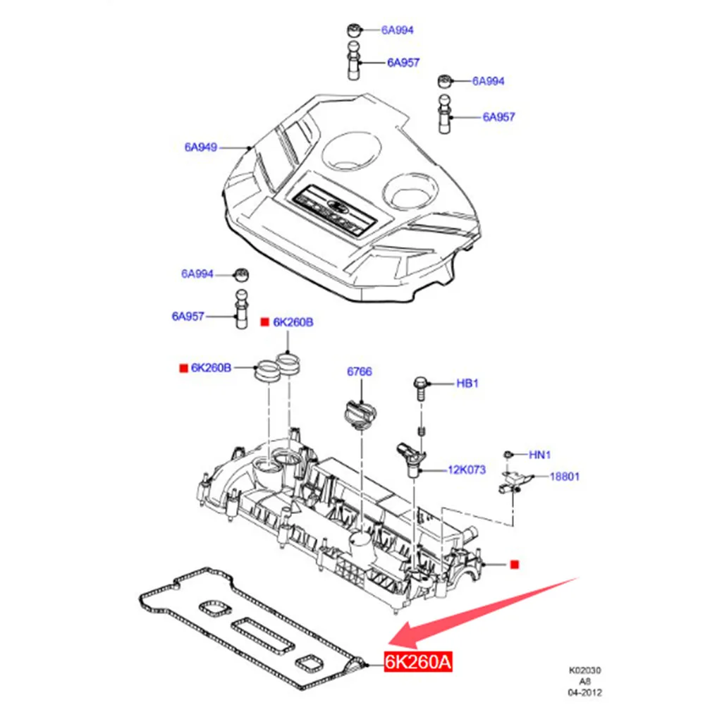 For FORD FOCUS GALAXY KUGA MONDEO S-MAX EXPLORER JAGUAR LAND ROVER VOLVO V60 Valve Cover Gasket BB5E6K260AA Seal Accessories