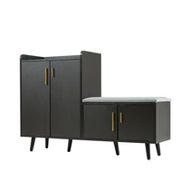 KOMHTOM Modern Wood Grain Shoe Benches