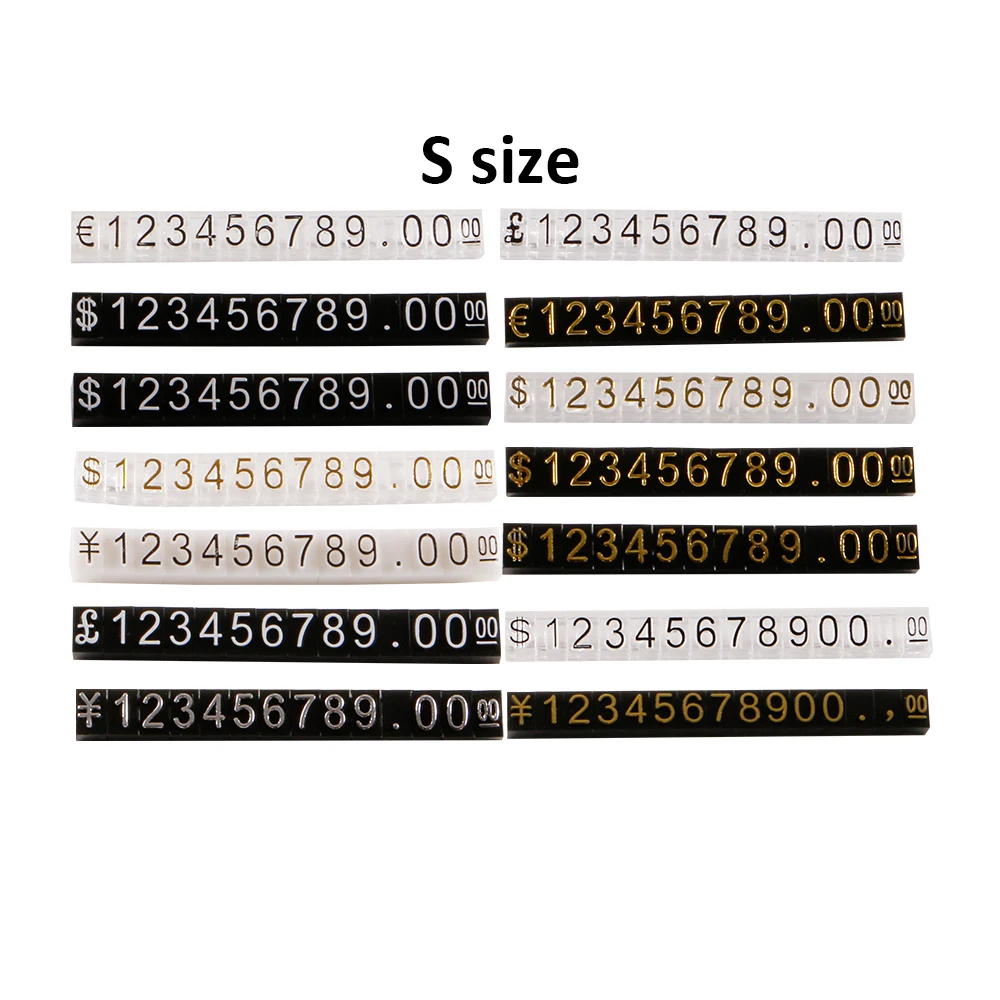 Adjustable Price Tag for Jewelry Display Counter Stand Number Letter Dollar Euro Block Kit electronic price tag