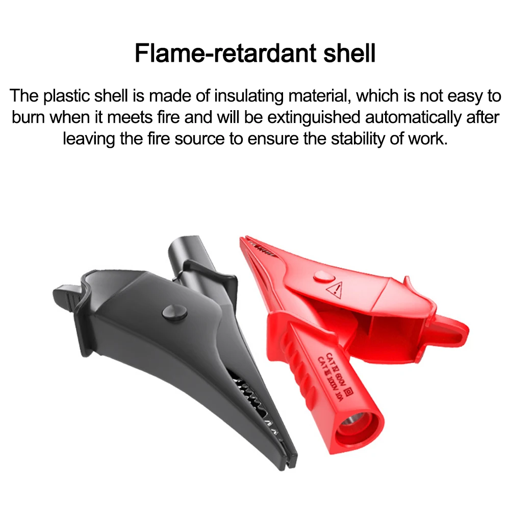 36MM Alligator Clips 1000V 32A Full Insulated Safe Crocodile Clips 4mm Banana Jack Socket Electrical Test P60073