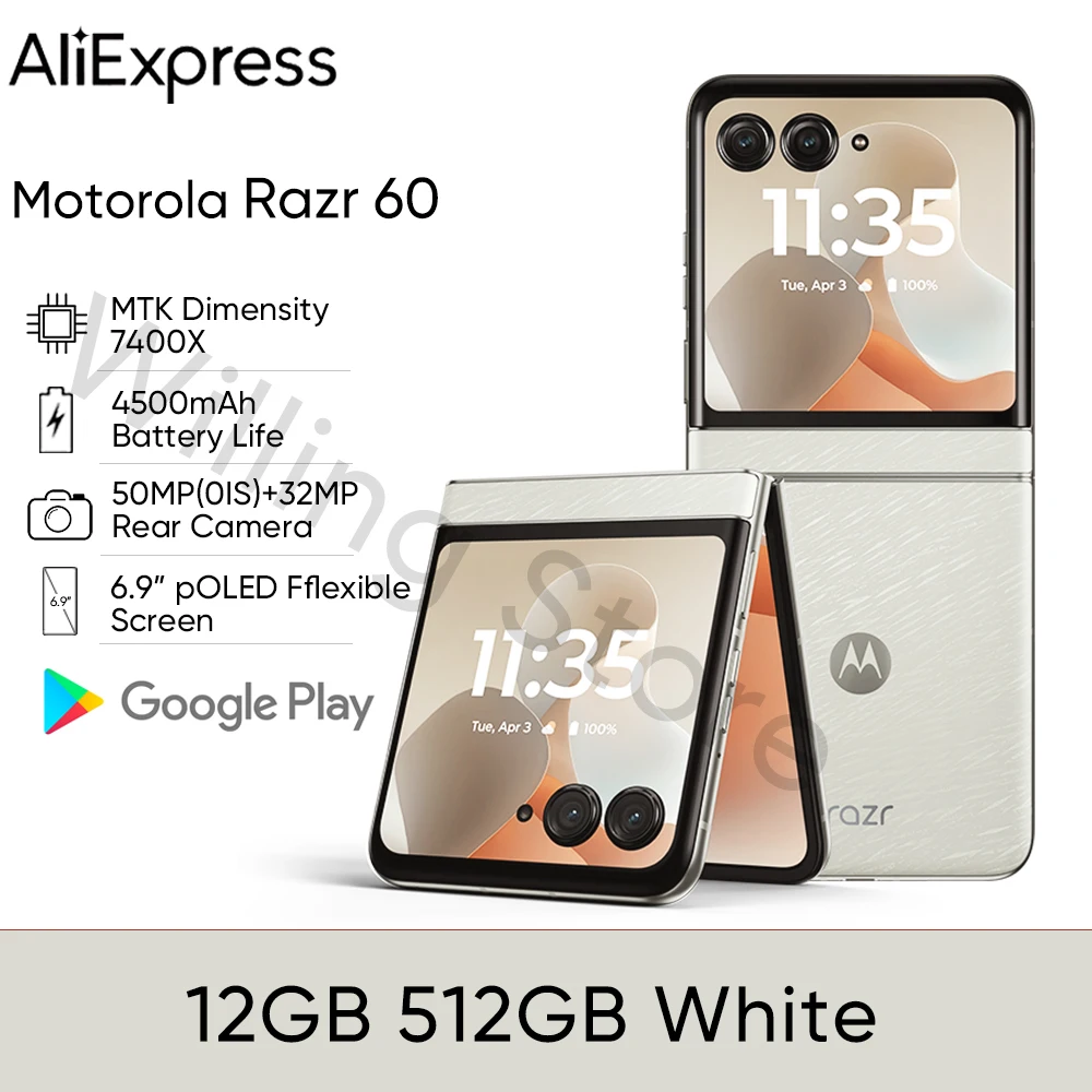 Motorola Moto razr 60 5G SmartPhone 6.9 inch PLOED MTK Dimensity
