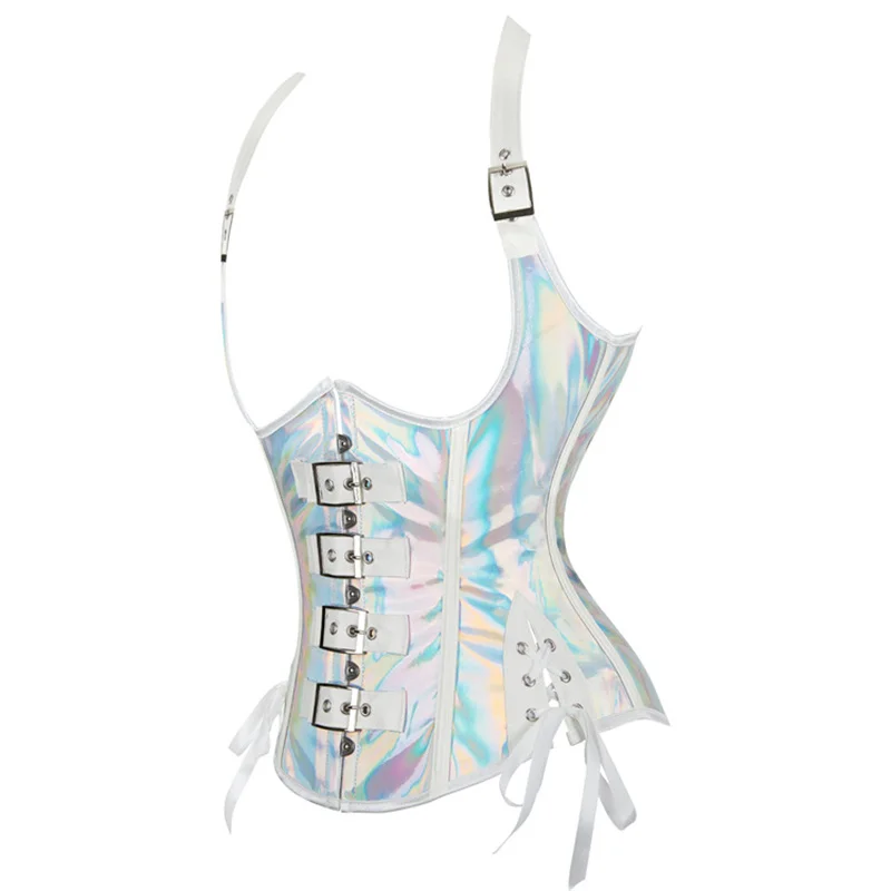 Faux Leather Straps Corset Bustier Vest Women Slimming Waist Cincher Shaper Underwear Body Shapewear Corselet