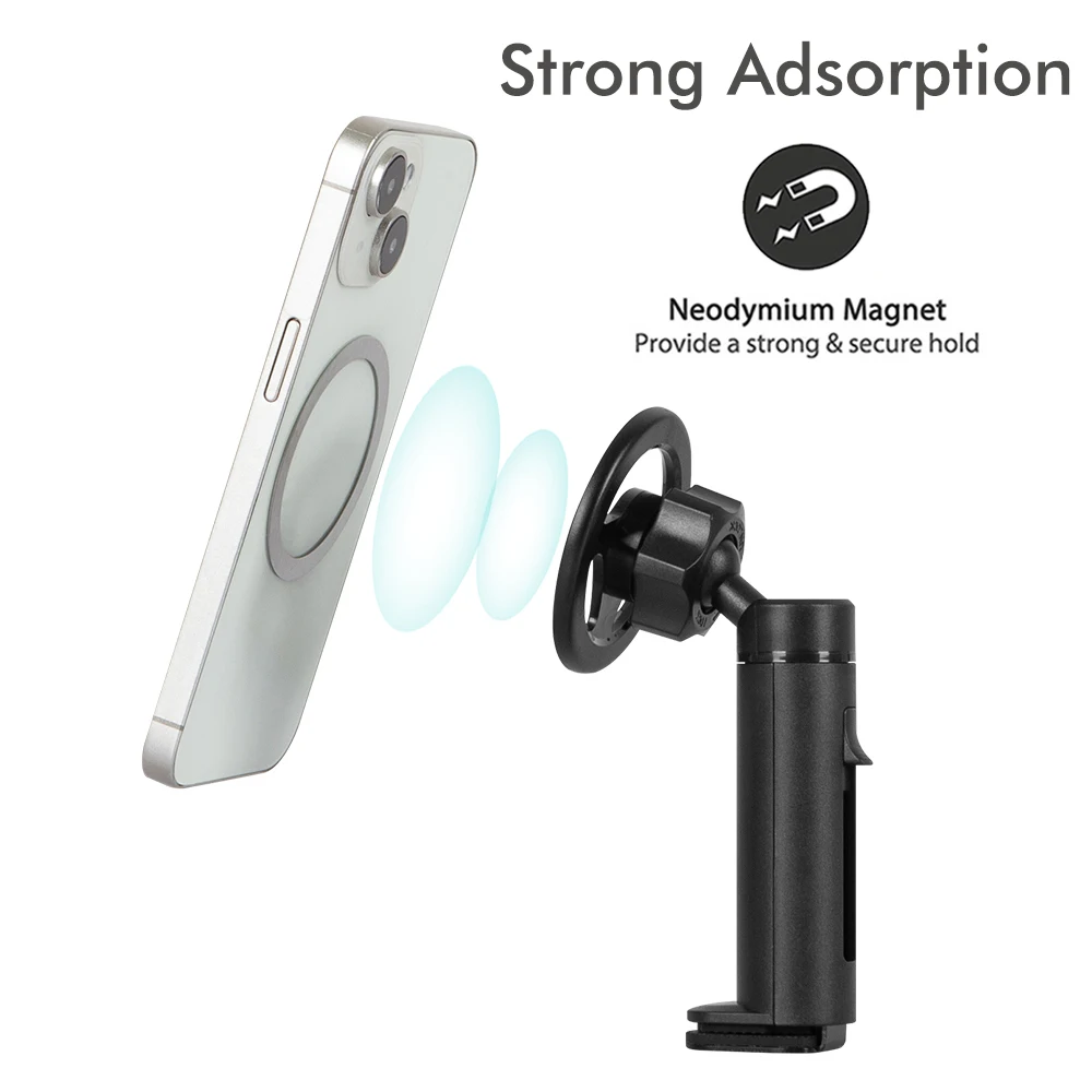 Magnetic 360° Rotating Hands-Free Phone Stand for Travel and Desktop Use