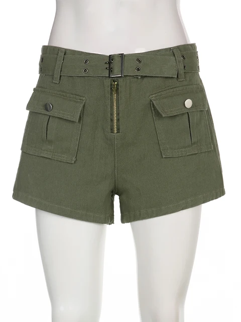 Military cargo shorts in green