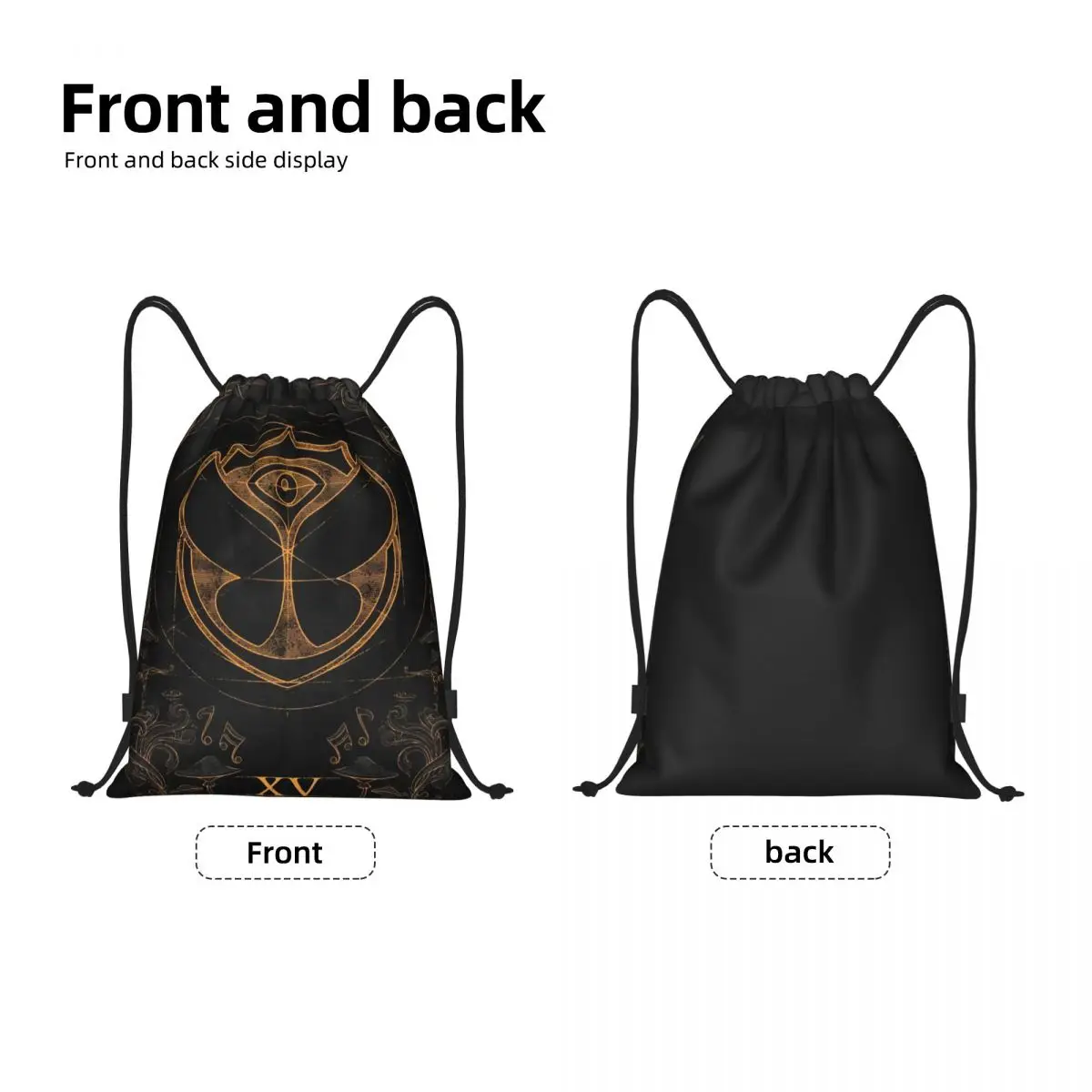 Custom Tomorrowland Belgian Electronic Dance Drawstring Bag Men Foldable Sports Gym Sackpack Music Festival Shopping Backpacks 2